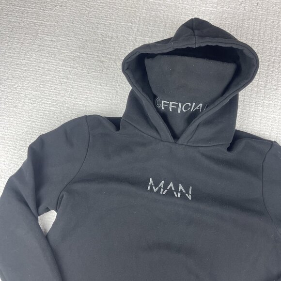 Boohoo Man Hoodie with Built in Snood Black Men Size Small (Read) - Picture 3 of 16